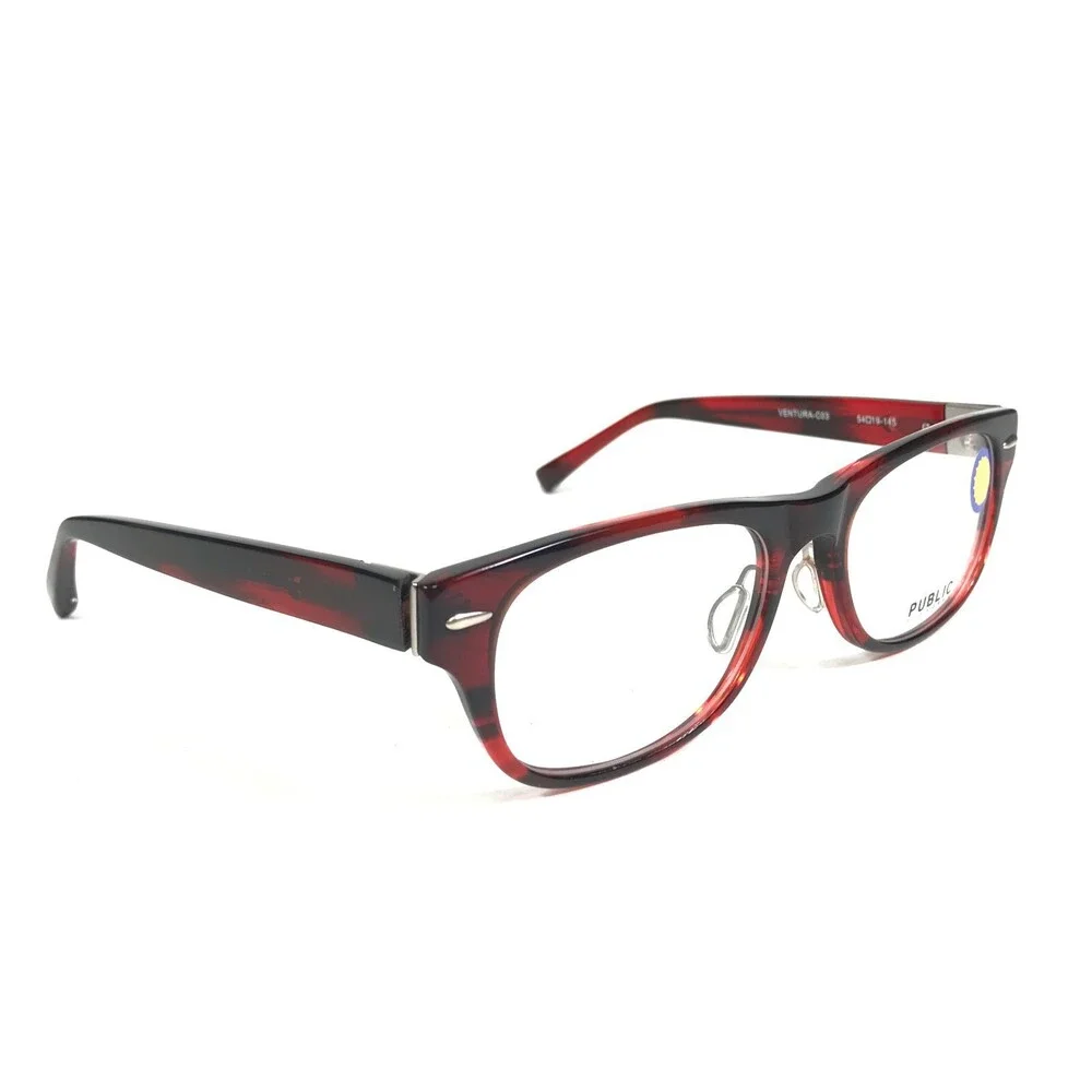 Public Eyeworks Eyeglasses Frames VENTURA-C03 Red Tortoise Rectangular 54-19-145